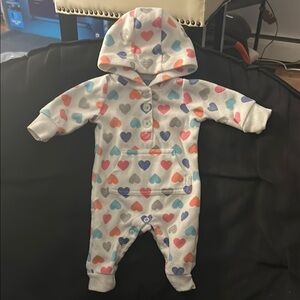 Colorful Heart Print Kids One Piece
